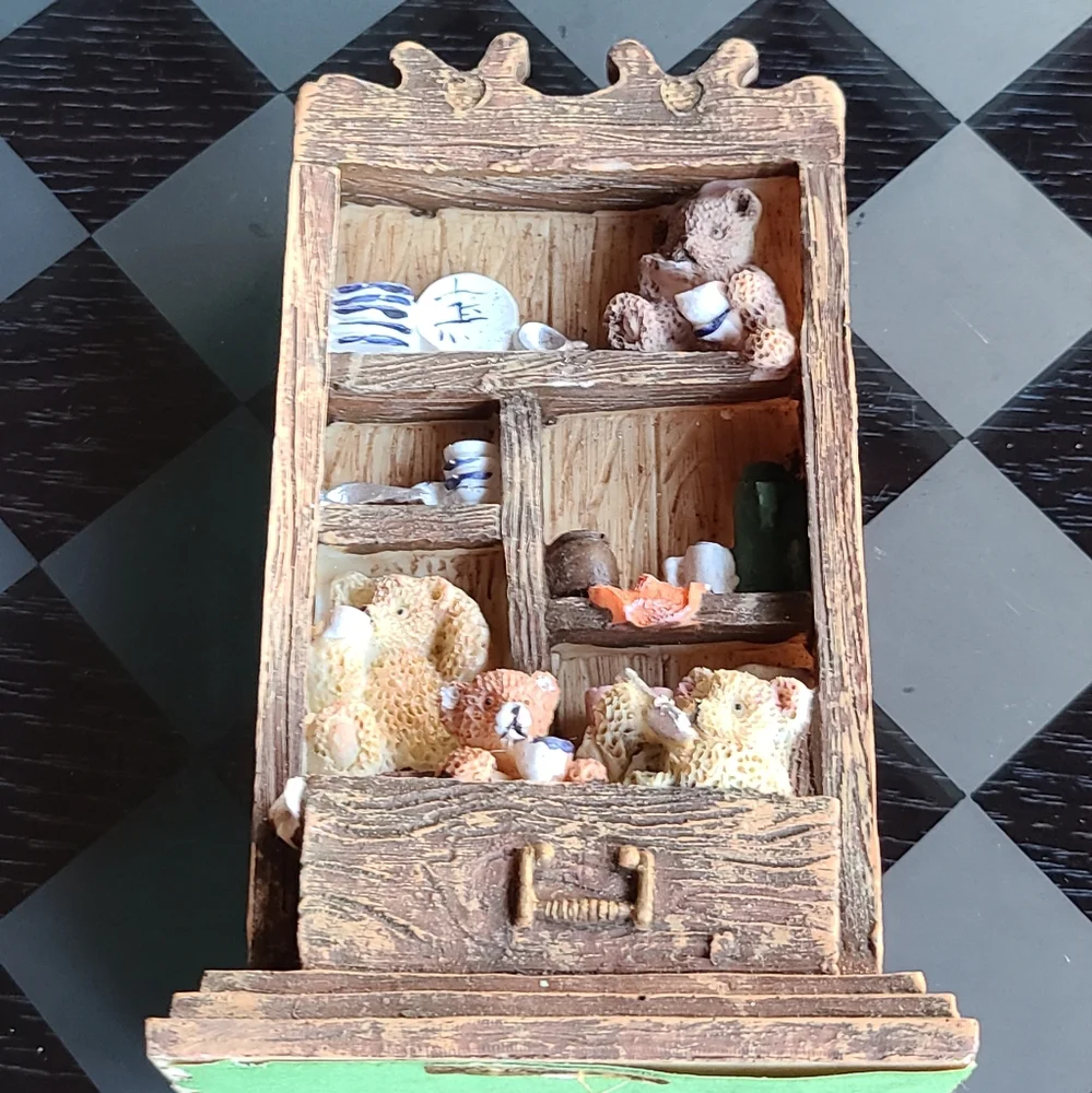Doll House Furniture Cabinet Armoire Hard Plastic Teddy Bears D… - Picture 2 of 12